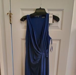 Floor length deep blue size 8 Lauren gown